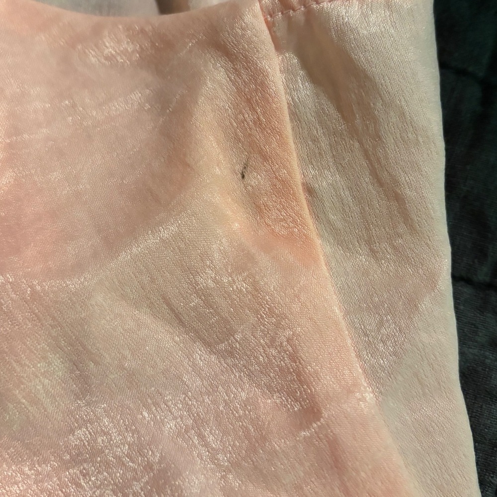 Caramela Peach Satin Cowl Neck Cami Top Hammered Texture Medium CT3076Ssatin - Picture 10 of 10